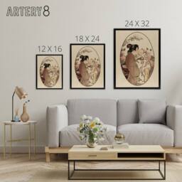 "Artery8 Helen Hyde The Secret Japanese Mother & Child Framed Canvas Art in Beige - Size: W12"" x H16""" - thumbnail 4