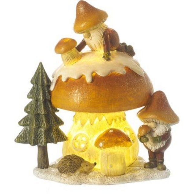 Garden Greatness Autumn Gonk Mushroom House LED Scene Decor - Size: 1 Pack