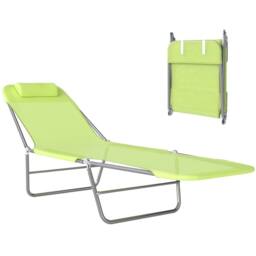 EONLION Green-Sun Bed Chair Garden Lounger Recliner in Green - Size: 100 cm