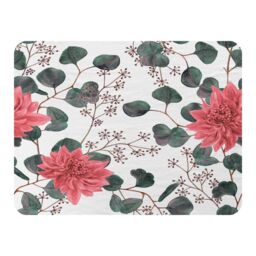 Benjamin Tate Design Red Flowers Green Leaves Blanket in Natural - Size: 120 cm x 150 cm - thumbnail 1