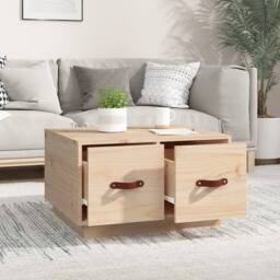 Berkfield Home Beautiful Coffee Table 60x53x35 cm Solid Wood Pine in Light Tan - Size: 60 x 53 x 35 cm
