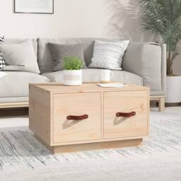 Berkfield Home Beautiful Coffee Table 60x53x35 cm Solid Wood Pine in Light Tan - Size: 60 x 53 x 35 cm - thumbnail 2