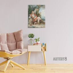 "Artery8 Resting Hunter with Partridge by a Tree Schouman Canvas Wall Art Print - Size: W12"" x H16""" - thumbnail 3