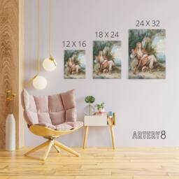 "Artery8 Resting Hunter with Partridge by a Tree Schouman Canvas Wall Art Print - Size: W12"" x H16""" - thumbnail 4