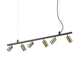Netlighting Dynamite Indoor Spotlight Ceiling Pendant Lamp 6 Lights Brass Satin GU10 in Yellow
