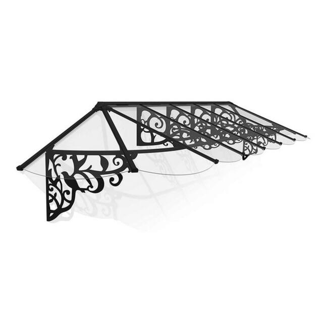 Palram Patio Cover Lily Extendable Canopy Door Awning Kit 4100 Clear L421.4cm in Black - image 1