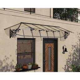 Palram Patio Cover Lily Extendable Canopy Door Awning Kit 4100 Clear L421.4cm in Black - thumbnail 2