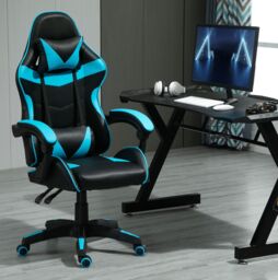 MCC Direct Neon Edge Gaming Chair with Tilt & Swivel function Chair A in Blue - thumbnail 1