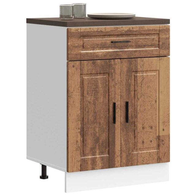 Berkfield Home Kitchen Base Cabinet¬†Porto Old Wood Engineered Wood in Brown - image 1