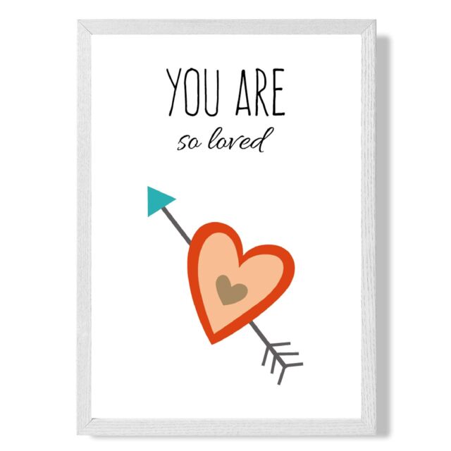 ARTZE You are So Loved Orange Tribal Quote Framed Print SIZE: A3 with White Frame - Size: A4 - image 1