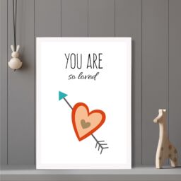 ARTZE You are So Loved Orange Tribal Quote Framed Print SIZE: A3 with White Frame - Size: A4 - thumbnail 2