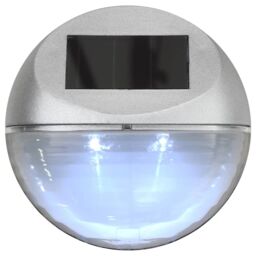 Berkfield Home Outdoor Solar Wall Lamps LED 12 pcs Round Silver - thumbnail 6