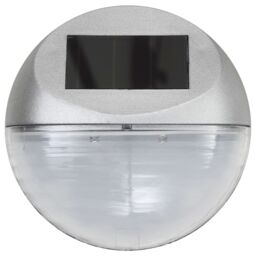 Berkfield Home Outdoor Solar Wall Lamps LED 12 pcs Round Silver - thumbnail 4