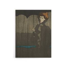 "Artery8 The Shower Art Nouveau Painting Steinlen Canvas Wall Art in Grey - Size: W18"" x H24""" - thumbnail 1