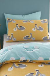 Bedlam 'Cool Cars' 100% Cotton Reversible Duvet Cover Set in Duck Egg Blue - Size: Single - thumbnail 5
