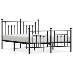Berkfield Home Metal Bed Frame with Headboard & Footboard Black 140x200 cm - thumbnail 3