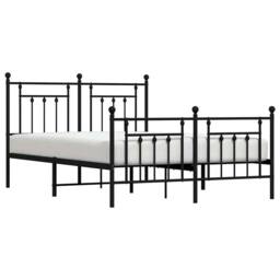Berkfield Home Metal Bed Frame with Headboard & Footboard Black 140x200 cm - thumbnail 5