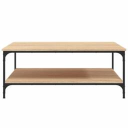 Berkfield Home Coffee Table Sonoma Oak 100x100x40 cm Engineered Wood in Tan - Size: 100 x 100 x 40 cm - thumbnail 4