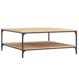 Berkfield Home Coffee Table Sonoma Oak 100x100x40 cm Engineered Wood in Tan - Size: 100 x 100 x 40 cm - thumbnail 6