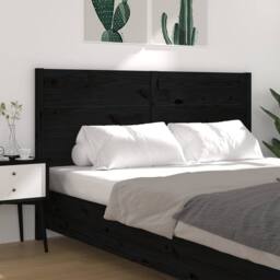 Berkfield Home Headboard Black 126x4x100 cm Solid Wood Pine - Size: 126 x 4 x 100 cm - thumbnail 4
