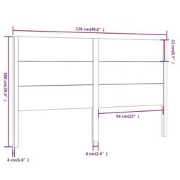 Berkfield Home Headboard Black 126x4x100 cm Solid Wood Pine - Size: 126 x 4 x 100 cm - thumbnail 6