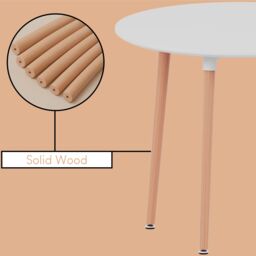 Home Discount Vida Designs Batley 4 Seater Round Dining Table MDF Solid Beech Wood Dining Kitchen Furniture in White - thumbnail 6