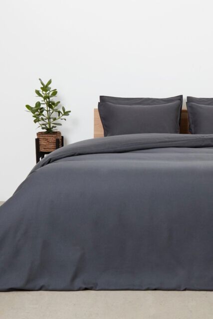 Panda London Bamboo & French Linen Complete Bedding Set in Dark Grey - Size: Super King - image 1