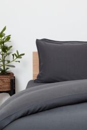 Panda London Bamboo & French Linen Complete Bedding Set in Dark Grey - Size: Super King - thumbnail 3