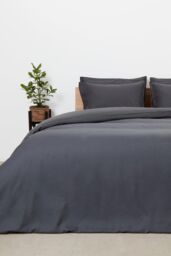 Panda London Bamboo & French Linen Complete Bedding Set in Dark Grey - Size: Super King - thumbnail 1