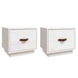 Berkfield Home Bedside Cabinets 2 pcs White 40x34x35 cm Solid Wood Pine - Size: 40 x 34 x 35 cm - thumbnail 2