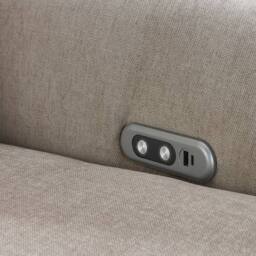 Aspire Grayson Fabric Upholstered Power Recliner Two Seater Sofa with USB in Fawn - Size: 2 Seater - thumbnail 5