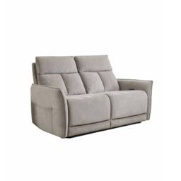 Aspire Grayson Fabric Upholstered Power Recliner Two Seater Sofa with USB in Fawn - Size: 2 Seater - thumbnail 2