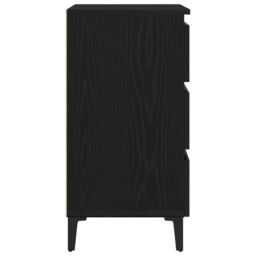 Berkfield Home Bedside Cabinet with Metal Leg Black Oak 40x35x69 cm - Size: 40 x 35 x 69 cm - thumbnail 7