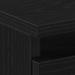 Berkfield Home Bedside Cabinet with Metal Leg Black Oak 40x35x69 cm - Size: 40 x 35 x 69 cm - thumbnail 9