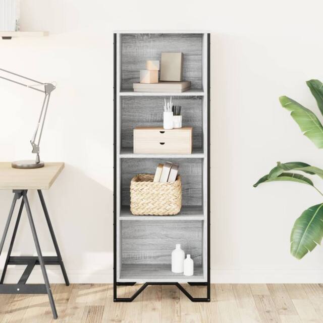 Berkfield Home Modern Bookcase Grey Sonoma 50x31x137.5 cm Engineered Wood - image 1