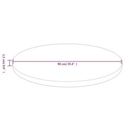Berkfield Home Round Table Top Dark Brown √ò90x1.5 cm Treated Solid Wood Oak - Size: 90x1.5 cm - thumbnail 4