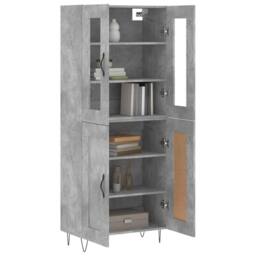 Berkfield Home Highboard Concrete Grey 69.5x34x180 cm Engineered Wood - thumbnail 1