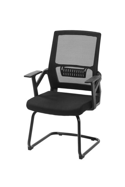 Living and Home Mesh Office Chair with Armrests & Lumbar Support in Black - image 1