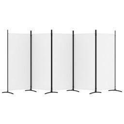 Berkfield Home 5-Panel Room Divider White 433x180 cm Fabric - thumbnail 4