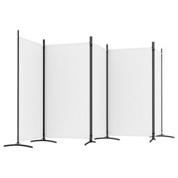 Berkfield Home 5-Panel Room Divider White 433x180 cm Fabric - thumbnail 5
