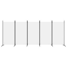 Berkfield Home 5-Panel Room Divider White 433x180 cm Fabric - thumbnail 3