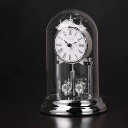 WILLIAM WIDDOP Rotating Pendulum Anniversary Clock Silver - thumbnail 7