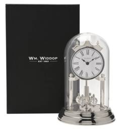 WILLIAM WIDDOP Rotating Pendulum Anniversary Clock Silver - thumbnail 6
