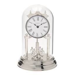 WILLIAM WIDDOP Rotating Pendulum Anniversary Clock Silver