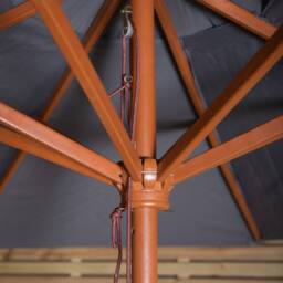 Samuel Alexander 2.7m Grey Outdoor Wooden Garden Parasol Sun Shade with Carry Bag - thumbnail 3