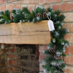 Samuel Alexander 270cm x 25cm Frosted Glacier Christmas Garland with Pine Cones in Green - Size: 270 cm x 25 cm - thumbnail 5