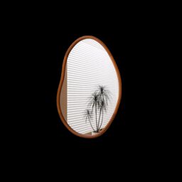 FURNOS 56CM Irregular Wooden Wall Mirror For Bedroom Living Room in Brown - thumbnail 5