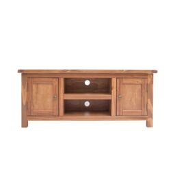 Cabinet Bits Padua Lacquered 2 Door TV Cabinet Brass Knob in Brown
