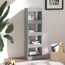 Berkfield Home Book Cabinet/Room Divider Grey Sonoma 40x30x135 cm - Size: 40 x 30 x 135 cm - thumbnail 4