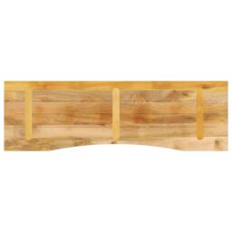 Berkfield Home Desk Top with Curve 160x50x2.5 cm Solid Wood Rough Mango in Brown - thumbnail 5